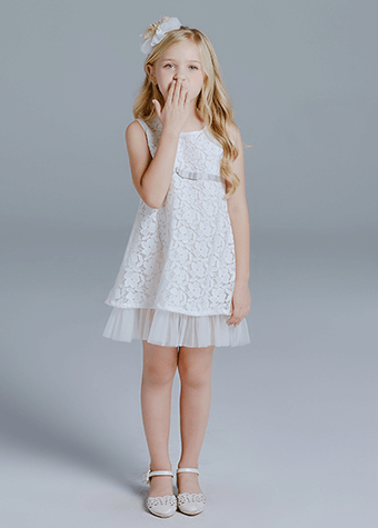 New design kid dress for birthday party white gown flower baby girl dress 