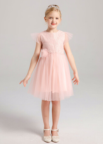  hot sale children dress baby girl tulle lace princess party dress 