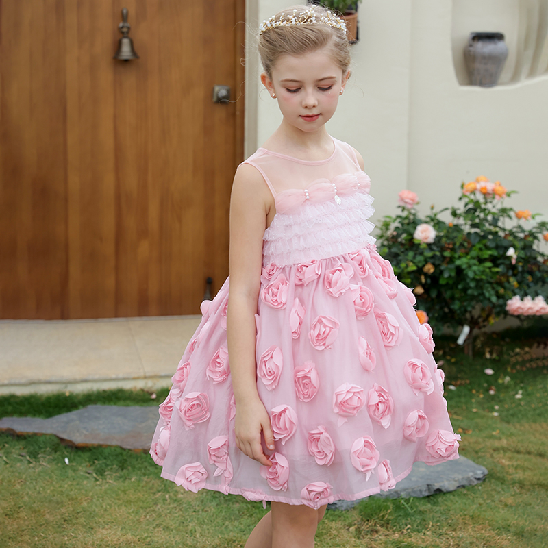 3D Rose Flower Girl Dresses for Teens Girl